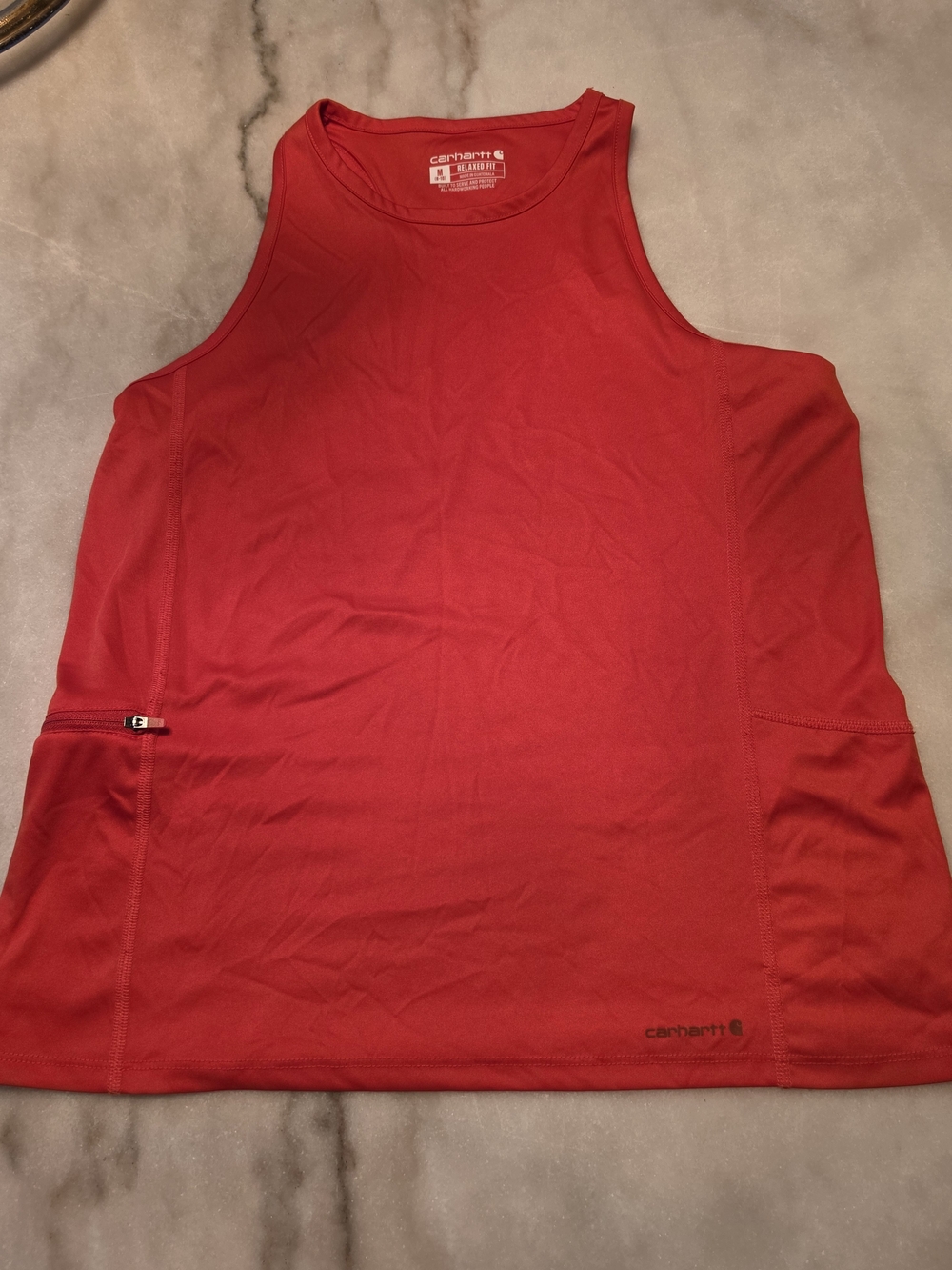 Carhartt Orange Women's Athletic Tank with Side Zip Pocket
